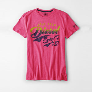 Diesel Printed Logo T Shirt For Men-Pink-DLPTS16