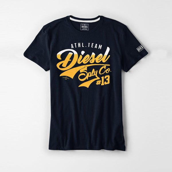 Diesel Printed Logo T Shirt For Men-Dark Navy-DLPTS07