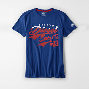 Diesel Printed Logo T Shirt For Men-Royal Blue-DLPTS06