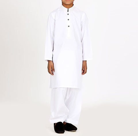 S.A Kurta Shalwar For Boys-White-BE4150