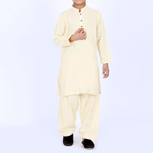 S.A Kurta Shalwar For Boys-Cream-BE4149