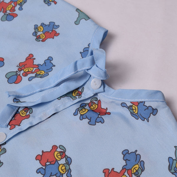 Zara Kids Stylish Sleeping Top Cut Label-Sky Blue Printed-ZK01