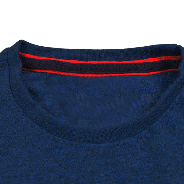 M&S Crew Neck T Shirt For Men-Dark Blue Melange-NA832