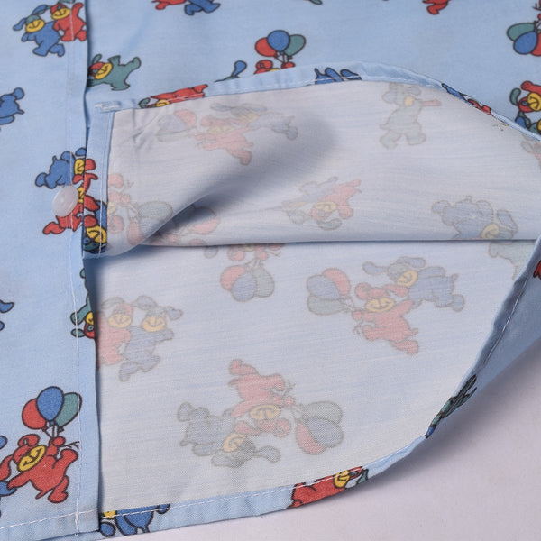 Zara Kids Stylish Sleeping Top Cut Label-Sky Blue Printed-ZK01