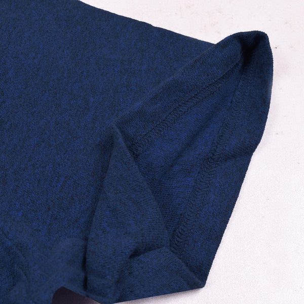 M&S Crew Neck T Shirt For Men-Dark Blue Melange-NA832