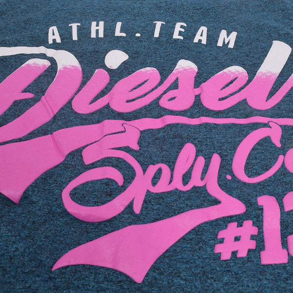 Diesel Printed Logo T Shirt For Men-Cyan Blue-DLPTS02