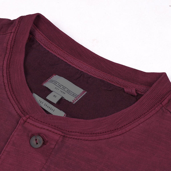Next Faded Henley Long Sleeve Shirt For Man-Light Maroon-NA289