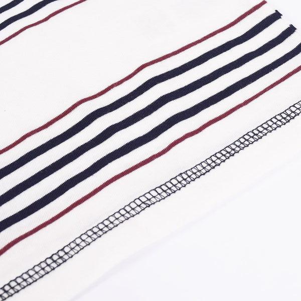 Kids Kroner Striped T Shirt-White-KKTS01