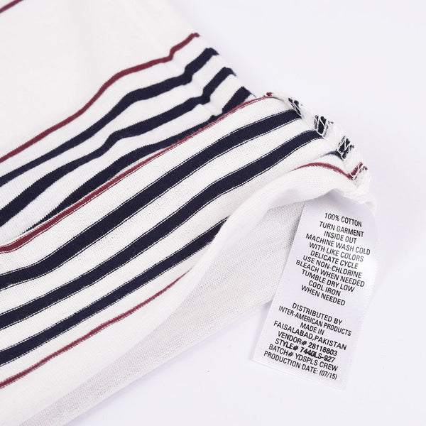 Kids Kroner Striped T Shirt-White-KKTS01