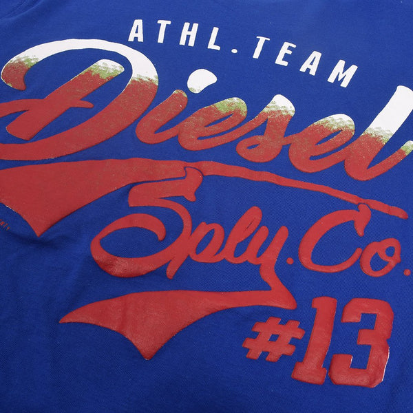 Diesel Printed Logo T Shirt For Men-Royal Blue-DLPTS06