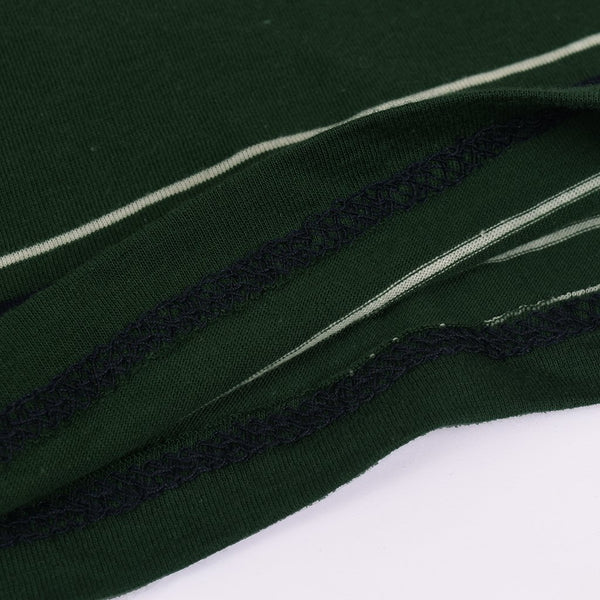 Kids Kroner Striped T Shirt-Dark Green-KKTS03