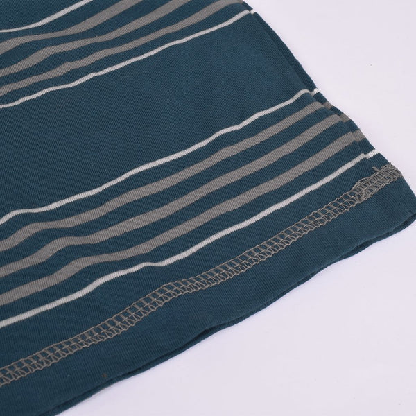 Kids Kroner Striped T Shirt-Dark Cyan-KKTS04