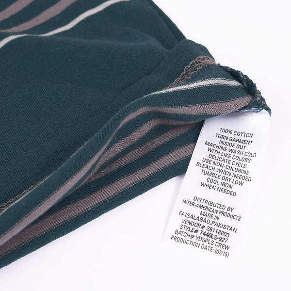 Kids Kroner Striped T Shirt-Dark Cyan-KKTS04