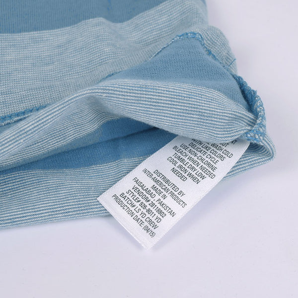Kids Kroner Striped Long Sleeve T Shirt-Blue-KKTS06
