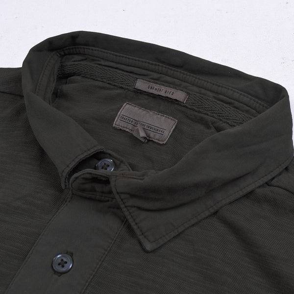 M&S Single Jersey Polo Shirt For Men-Dark Olive Melange-NA839
