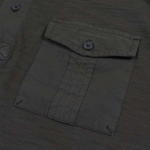 M&S Single Jersey Polo Shirt For Men-Dark Olive Melange-NA839