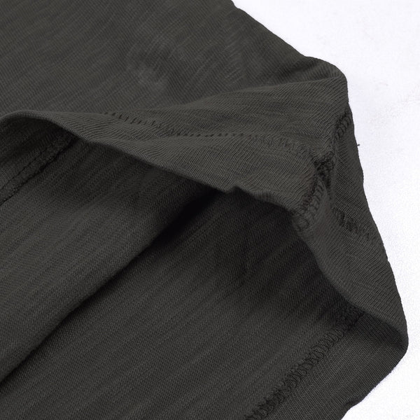 M&S Single Jersey Polo Shirt For Men-Dark Olive Melange-NA839