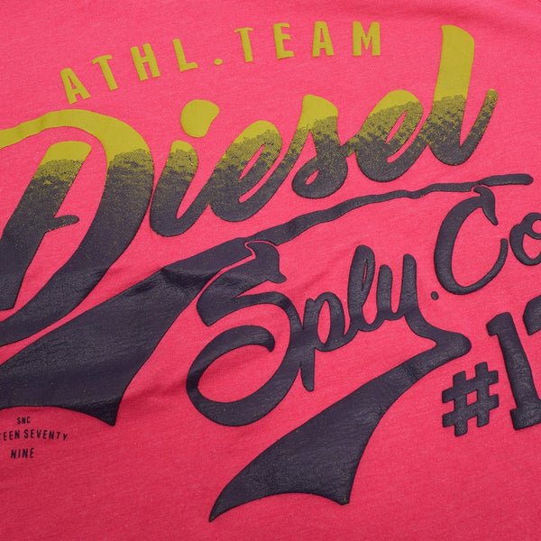 Diesel Printed Logo T Shirt For Men-Pink-DLPTS16