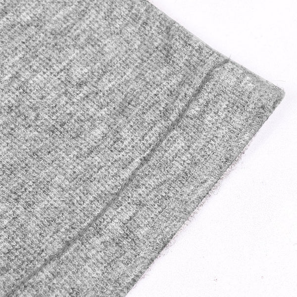 NYC Thermal Y Neck Shirt For Kids-Gray Melange-NA336