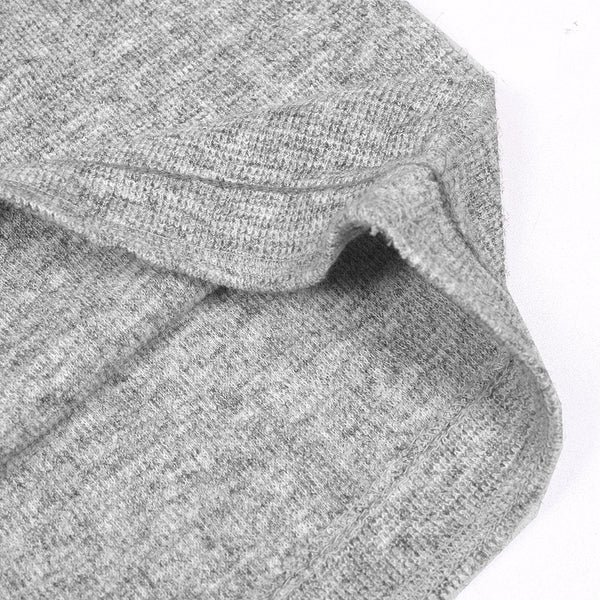 NYC Thermal Y Neck Shirt For Kids-Gray Melange-NA336