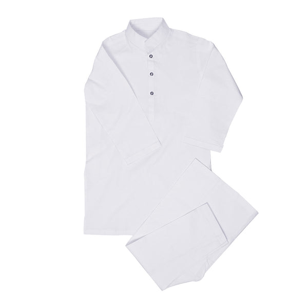 S.A Kurta Shalwar For Boys-White-BE4150