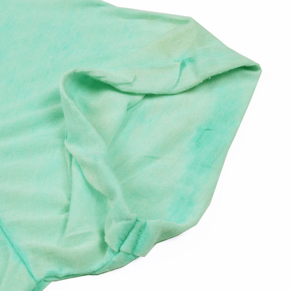 F&F Crew Neck T Shirt With Printed Logo-Cyan Green-BE1055