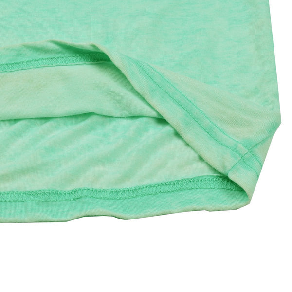 F&F Crew Neck T Shirt With Printed Logo-Cyan Green-BE1055