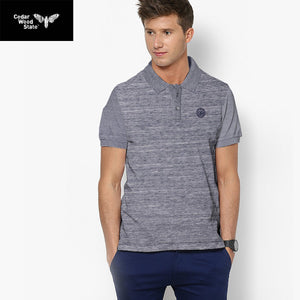 Cedar Wood State Polo Shirt For Men Cut Label-Gray Melange-BE2479