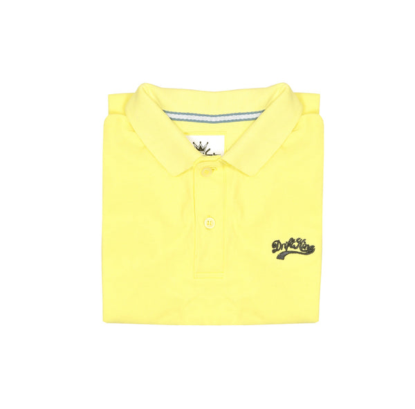 Drift King Polo Shirt For Men-Light Yellow-BE4136
