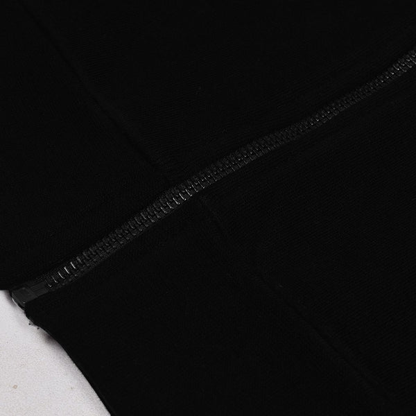Drift King Terry Fleece Zipper Hoodie For Men-Jet Black-NA449