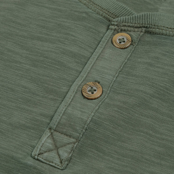 Fat Face Henley T Shirt For Men-Olive Green Melange-BE4316
