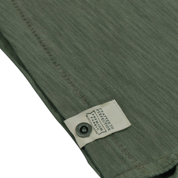 Fat Face Henley T Shirt For Men-Olive Green Melange-BE4316