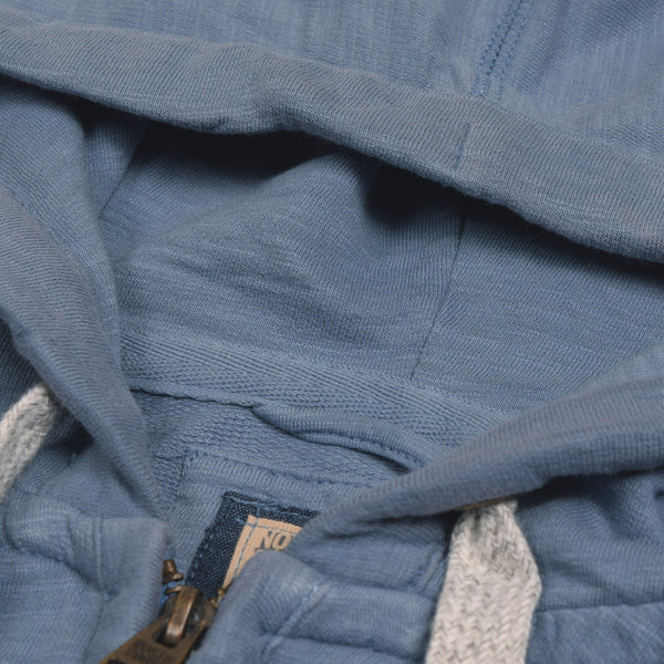 M&S Zipper Terry Fleece Hoodie For Men-Light Sky Melange-BE4047
