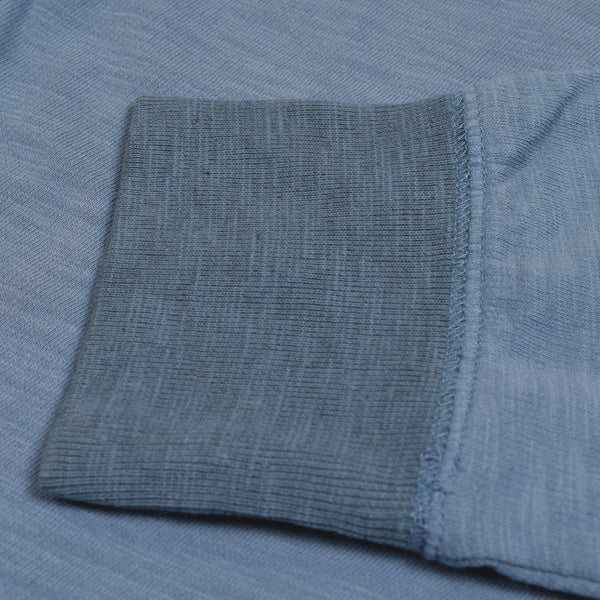 M&S Zipper Terry Fleece Hoodie For Men-Light Sky Melange-BE4047