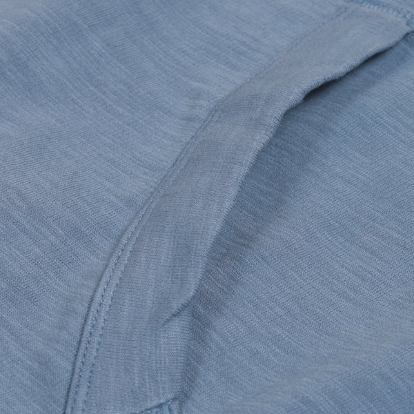 M&S Zipper Terry Fleece Hoodie For Men-Light Sky Melange-BE4047