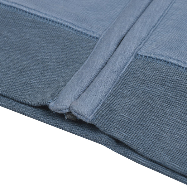 M&S Zipper Terry Fleece Hoodie For Men-Light Sky Melange-BE4047