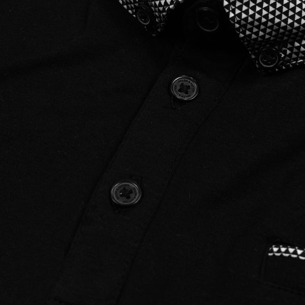 M&S Single Jersey Polo Shirt For Men-Black-NA829