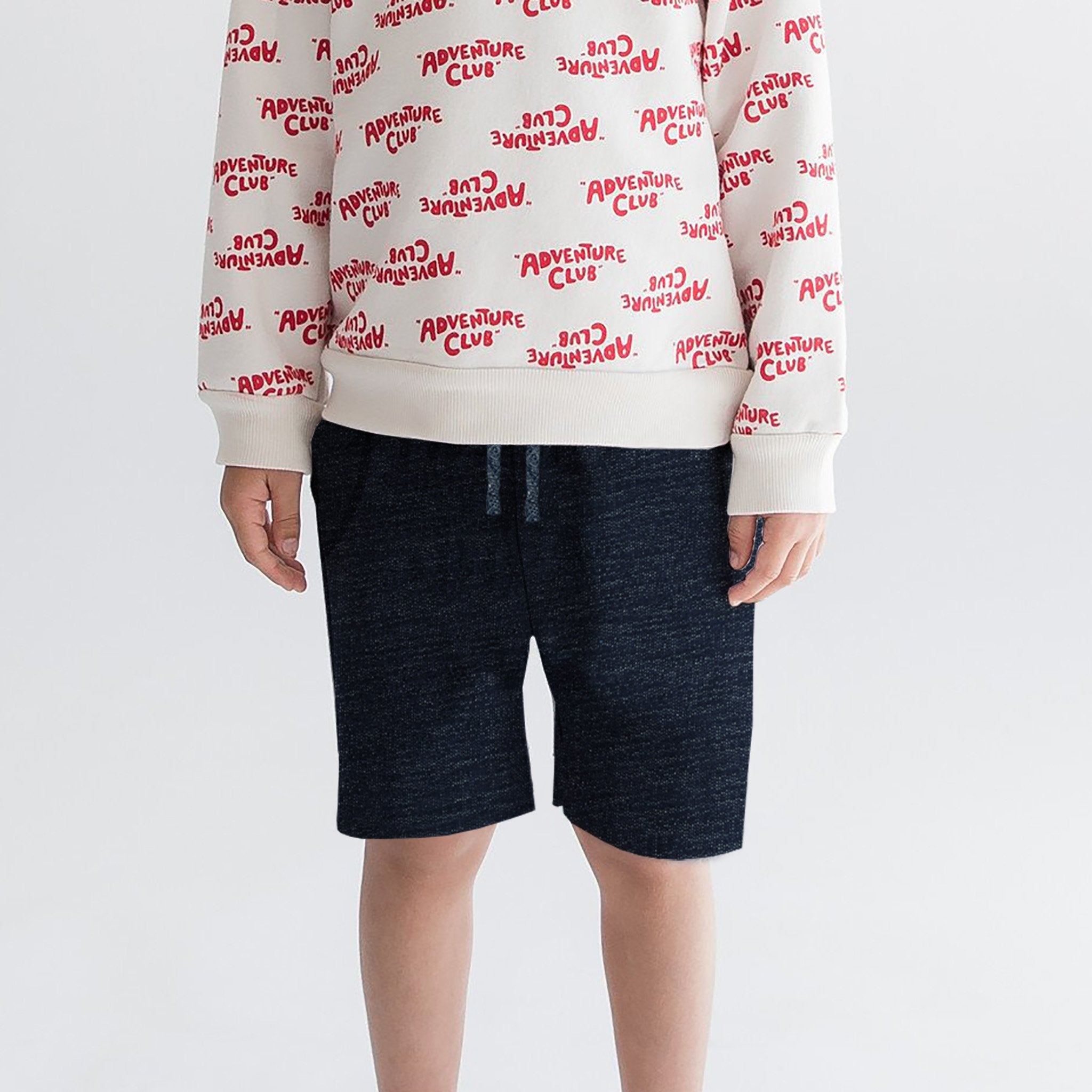 NEXT Terry Fleece Short For Boys-Dark Navy Melange-BE4105