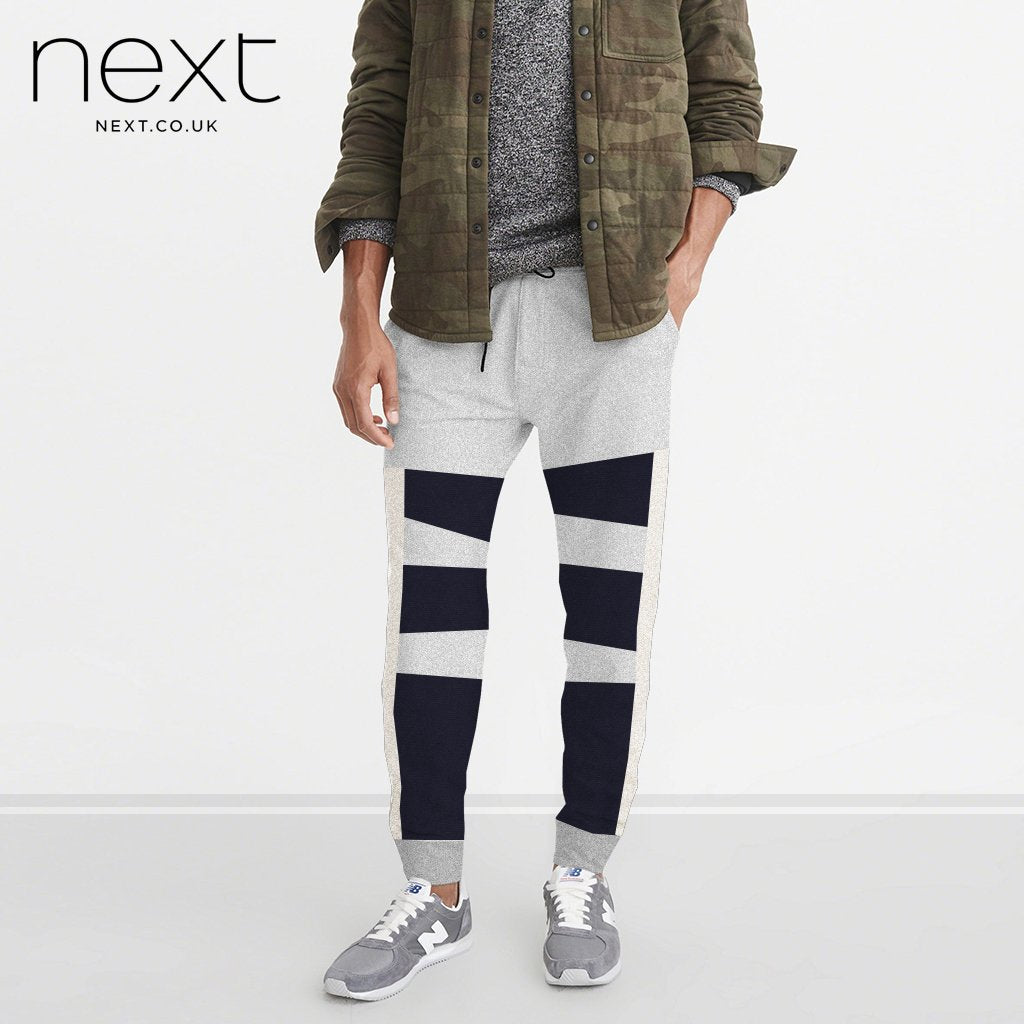 Next Fleece Jogger Trouser For Men Cut Label-Gray & Dark Navy-NA546