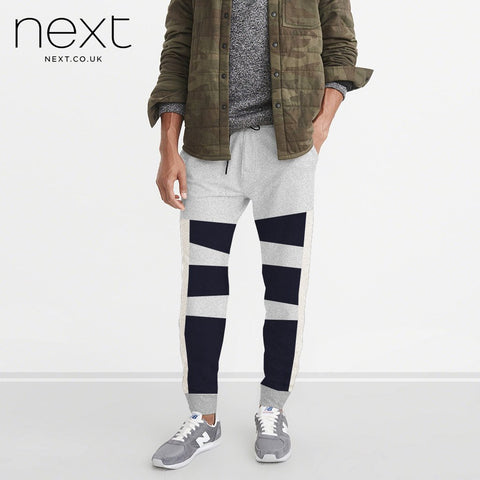 Next Fleece Jogger Trouser For Men Cut Label-Gray & Dark Navy-NA546