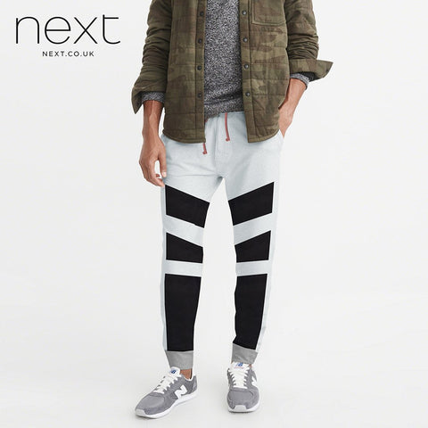 Next Fleece Jogger Trouser For Men Cut Label-Light Gray & Black-NA538