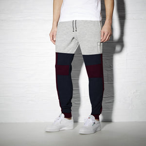 Next Fleece Jogger Trouser For Men Cut Label-Grey Melange, Dark Scarlet & Navy-BE4019