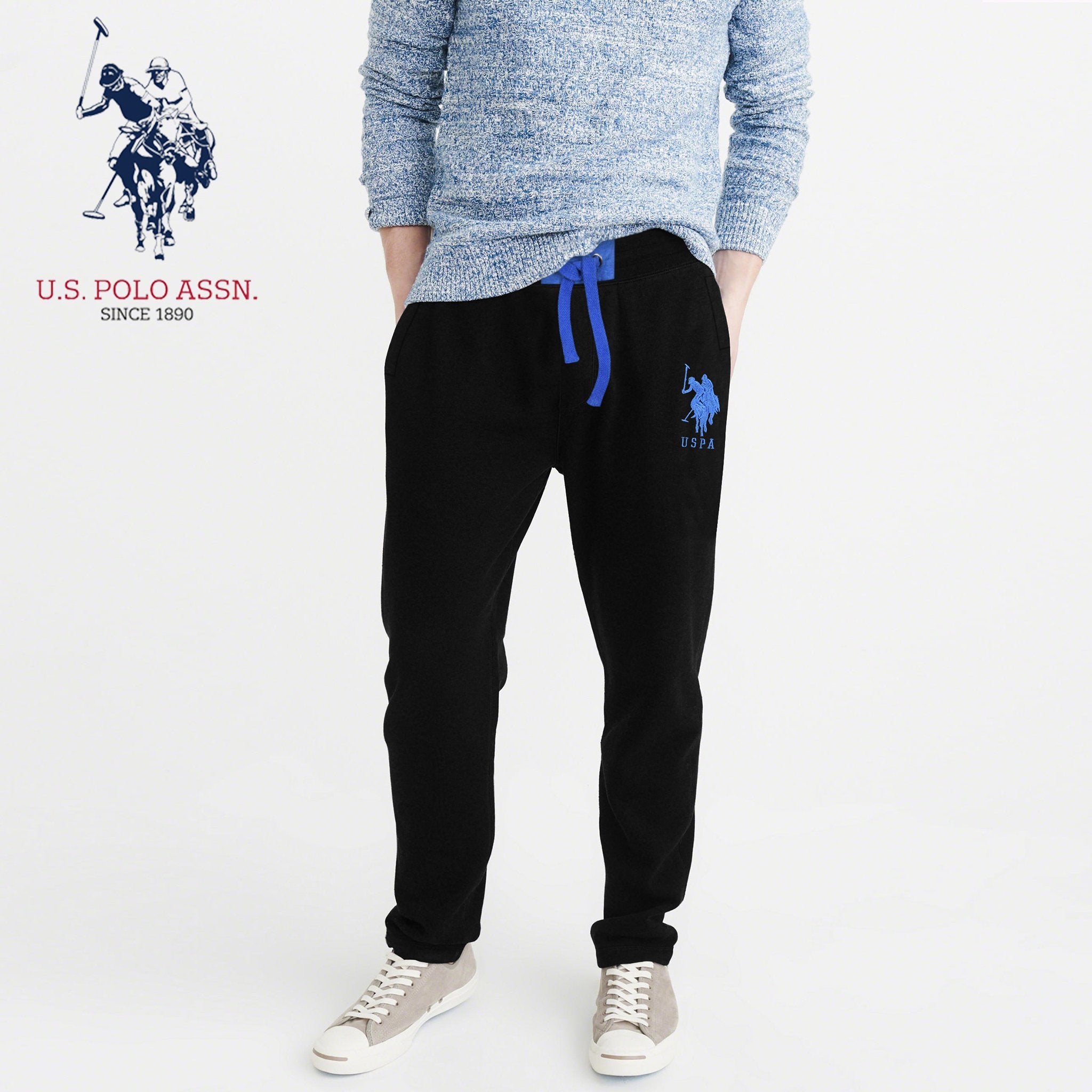 U.S Polo Assn Single Jersey Trouser For Men-Black-NA859