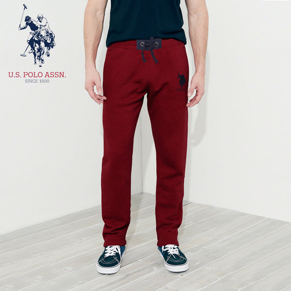 U.S Polo Assn Single Jersey Trouser For Men-Red Melange-NA860