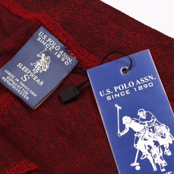 U.S Polo Assn Single Jersey Trouser For Men-Red Melange-NA860