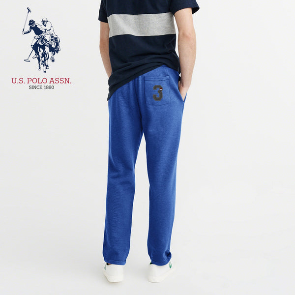 U.S Polo Assn Single Jersey Trouser For Men-Royal Blue Melange-NA871