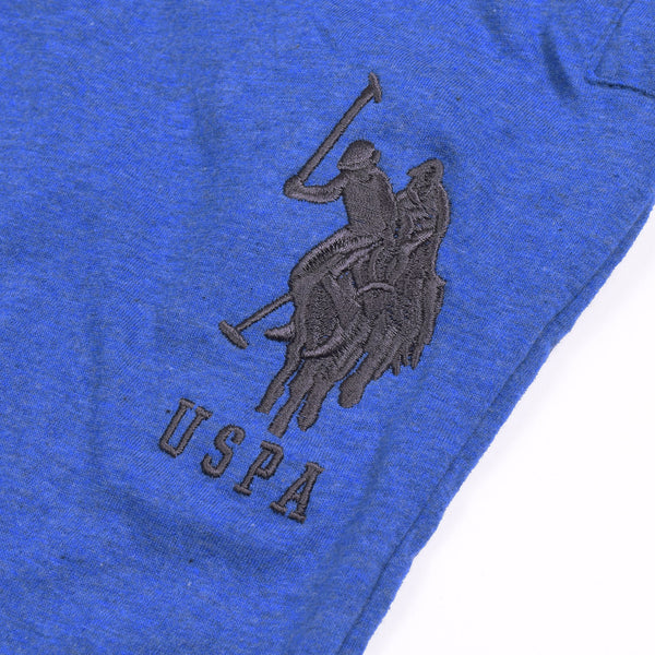 U.S Polo Assn Single Jersey Trouser For Men-Royal Blue Melange-NA871
