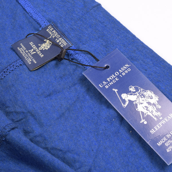 U.S Polo Assn Single Jersey Trouser For Men-Royal Blue Melange With Silver Embroidery-NA878