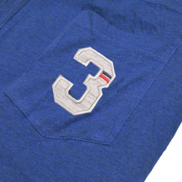 U.S Polo Assn Single Jersey Trouser For Men-Royal Blue Melange With Silver Embroidery-NA878
