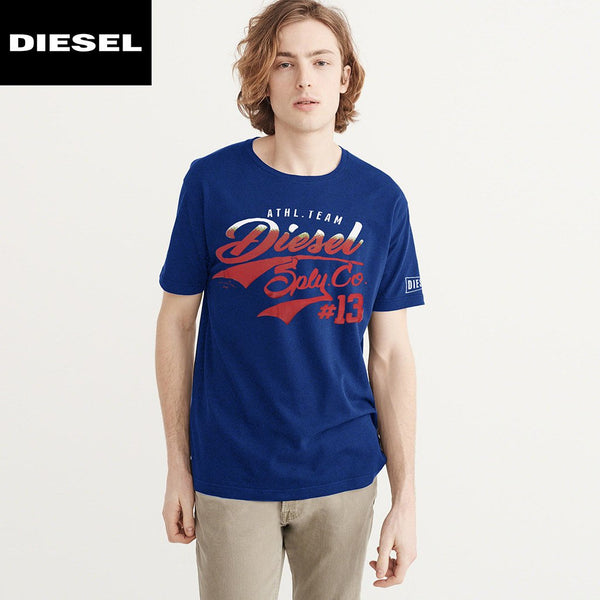 Diesel Printed Logo T Shirt For Men-Royal Blue-DLPTS06